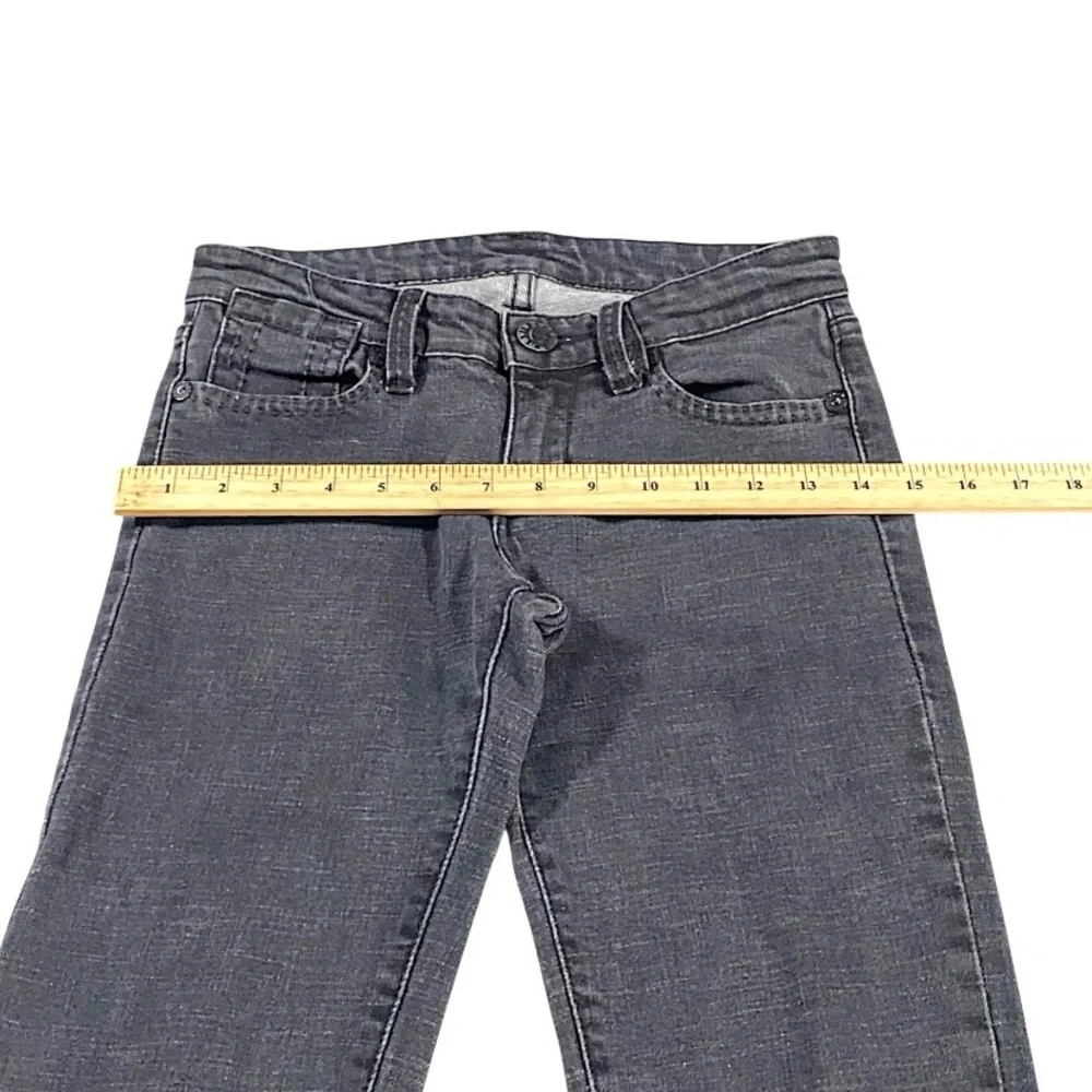 BCBGMAXAZRIA Jeans Womens 26 Graphite Slim Straight Long Biker Rockstar Y2K Club - Picture 6 of 15